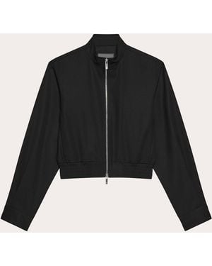 Helmut Lang Wool Gabardine Closet Bomber Jacket - Black