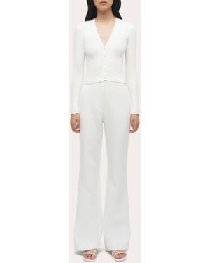 Jonathan Simkhai Ailany Rib Knit Shrunken Cardigan - White