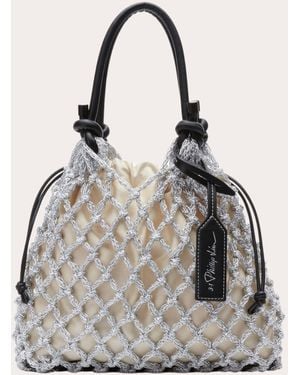 3.1 Phillip Lim Mini Metallic Macramé Tote - Gray
