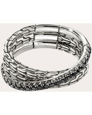 John Hardy Sapphire Jh Essential Pavé Crossover Ring - Metallic