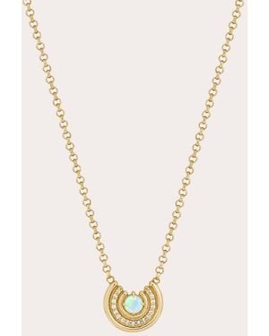 ParkFord Opal & Diamond Revival Row Pendant Necklace - Natural