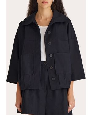 Merlette Solara Twill Boxy Jacket - Black