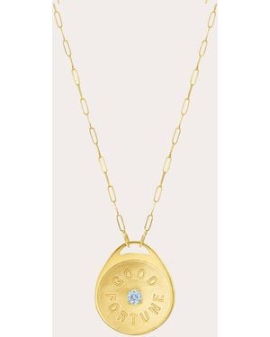 Future Fortune Sapphire & 14K Good Fortune Pendant Necklace - Metallic
