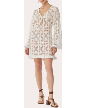 Waimari Positana Geometric Lace Tunic Dress - Natural