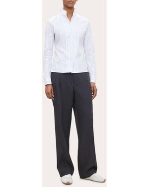 Theory Stripe Poplin Slim Tailored Shirt - White
