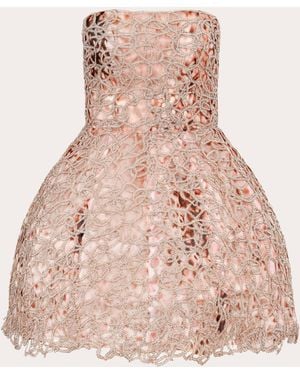 Francesca Miranda Peony Lace Fit & Flare Mini Dress - Pink