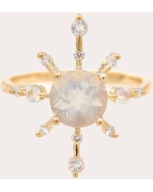 Yi Collection Moonstone & Diamond Starburst Ring - Natural