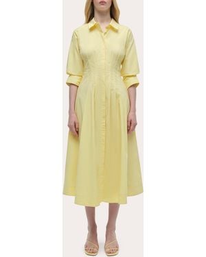 Jonathan Simkhai Jazz Poplin Pintuck Midi Dress in White | Lyst