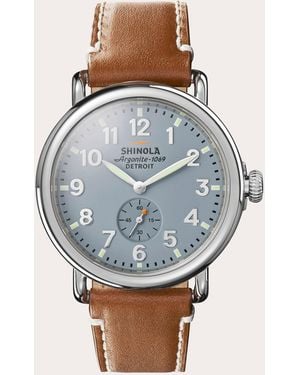 Shinola Runwell 41Mm Sub-Second Leather-Strap Watch - Blue