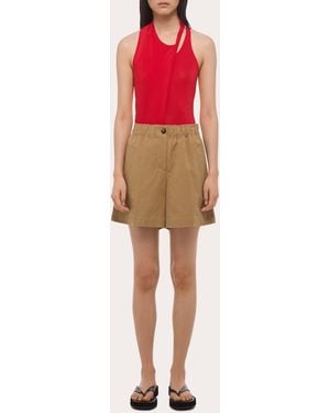 Helmut Lang Cotton Linen Trench Shorts - Pink