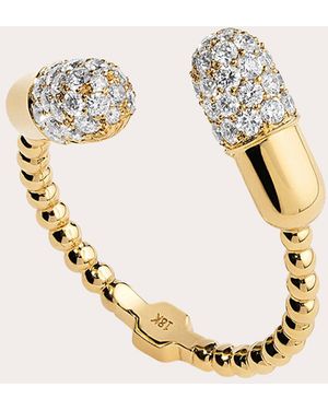 Elior Diamond & 18K Double Pill Pavé Ring - Metallic
