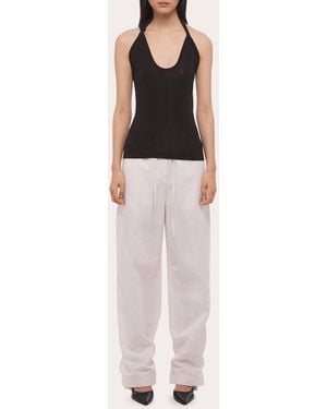 Helmut Lang Jersey Twist Dancer Halter Top - Pink