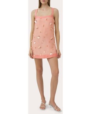 Jonathan Simkhai Sumi Embellished Organza Mini Shift Dress - Pink