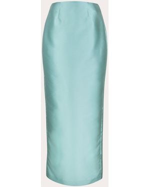 BYVARGA Agnes Satin Pencil Skirt - Blue