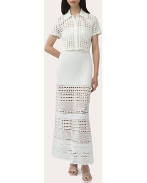 Jonathan Simkhai Westly Eyelet Stitch Maxi Skirt - White