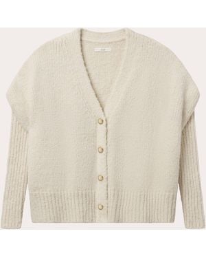 Co. Alpaca Wool Batwing Cape Cardigan - Natural