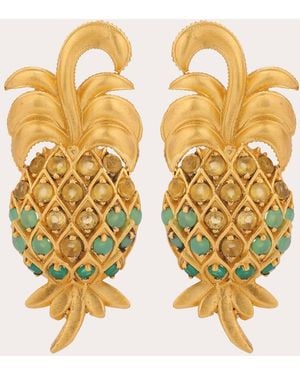 Boheme by Vero Citrine Pineapple Drop Earrings - Yellow