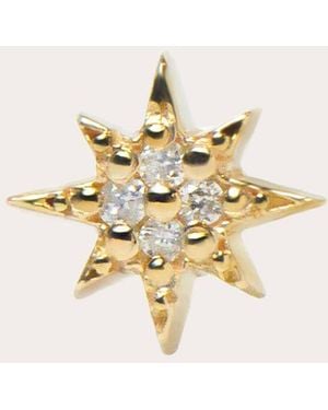 Anzie Diamond Aztec Micro North Star Stud Earring - Natural