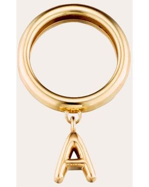 Elizabeth Moore Puffy Initial Ring 14K - Metallic