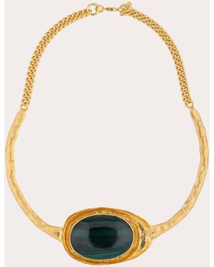 Boheme by Vero Malachite Rococo Large Collar Necklace - Metallic