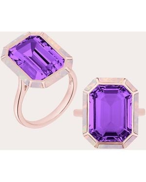 Goshwara Amethyst & Opal Melange Ring - Purple