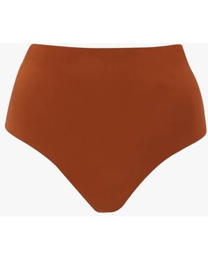 Anemos High-Waist Cheeky Bikini Bottom - Brown