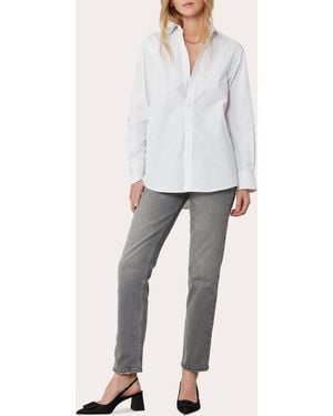 With Nothing Underneath The Boyfriend Organic Poplin Shirt - White