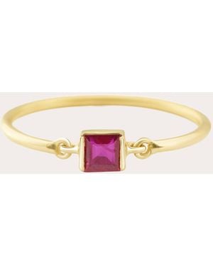 Yi Collection Ruby & 14K Petite Circle Ring - Pink