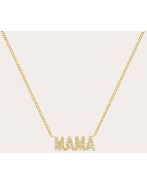 EF Collection Diamond Mini 'Mama' Pendant Necklace - Metallic