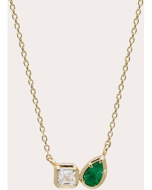 Anzie Topaz & Emerald Mélia Toi Et Moi Necklace - Green