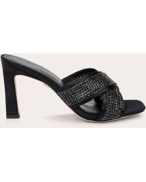 Dee Ocleppo Ireland Crystal-Embellished Satin Sandal - Black