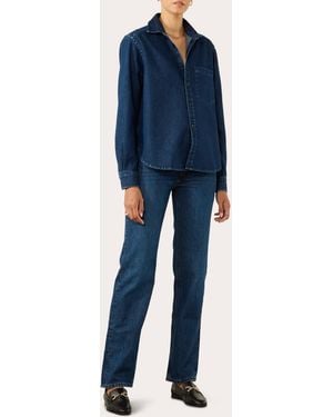 With Nothing Underneath The Classic Denim Shirt - Blue