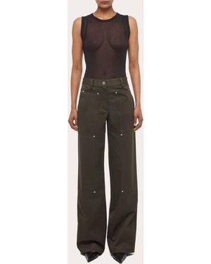 Helmut Lang Chino Twill Rivet Carpenter Pants - Green