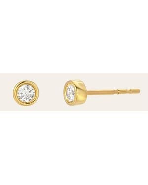 Zoe Lev Diamond & 14K Bezel Stud Earrings - Natural