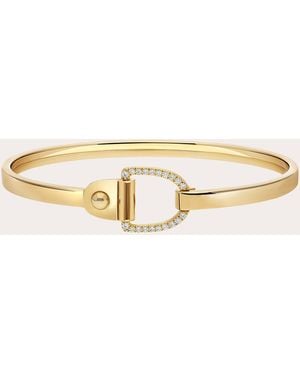 Statement Paris Diamond & 18K Rivet Bangle - Natural