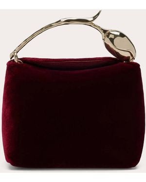 Erdem Micro Bloom Velvet Handbag - Red