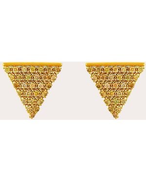 Khepri Jewels Colored Diamond Pyramid Mesh Stud Earrings - Natural