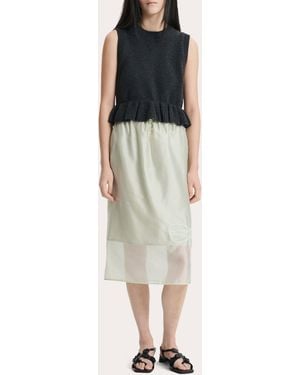 Cecilie Bahnsen Bill Cashmere Ruffle Sleeveless Sweater - Gray