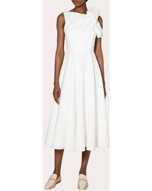 ROKSANDA Brigitte Bow-Detail Crepe Midi Dress - Natural