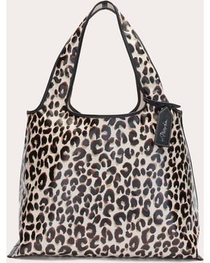 3.1 Phillip Lim Leopard Coated Canvas Market Tote - Black