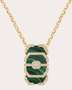 Statement Paris Malachite & Diamond My Way Pendant Necklace - Metallic
