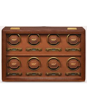 Wolf Brogue 8-Piece Watch Winder - Brown