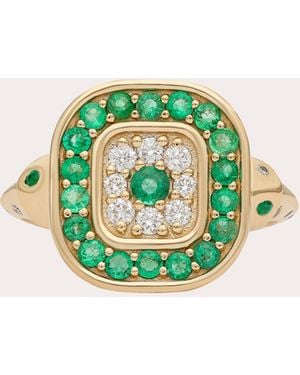 Preeti Sandhu Emerald & Diamond 14K Pillow Talk Ring - Green