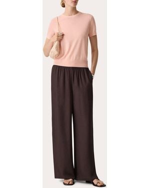 Theory Washed Twill Vented Pull-On Pants - Brown