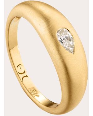 Elizabeth Moore Diamond & 18K Fairy Dust Teardrop Ring - Metallic