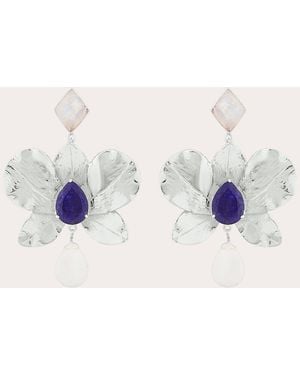 Boheme by Vero Moonstone & Lapis Lazuli Orchidea Earrings - Blue