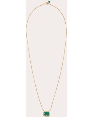 Yi Collection Emerald & Diamond Frame Pendant Necklace - Natural