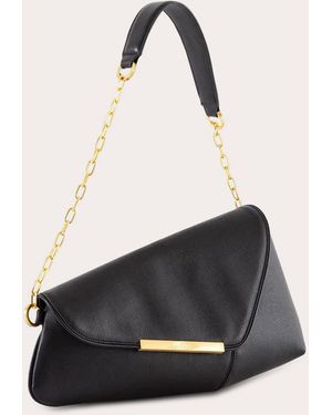 Esterah 11Pm Asymmetric Leather Shoulder Bag - Black