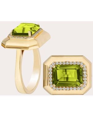 Goshwara Peridot & Diamond 18K Limited Edition Ring - Metallic