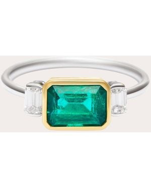 Yi Collection Emerald & Diamond Two-Tone Forever Ring - Blue